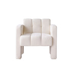 Wide Boucle Upholstered Modern Accent Chair