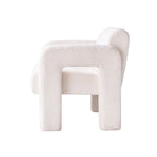 Wide Boucle Upholstered Modern Accent Chair