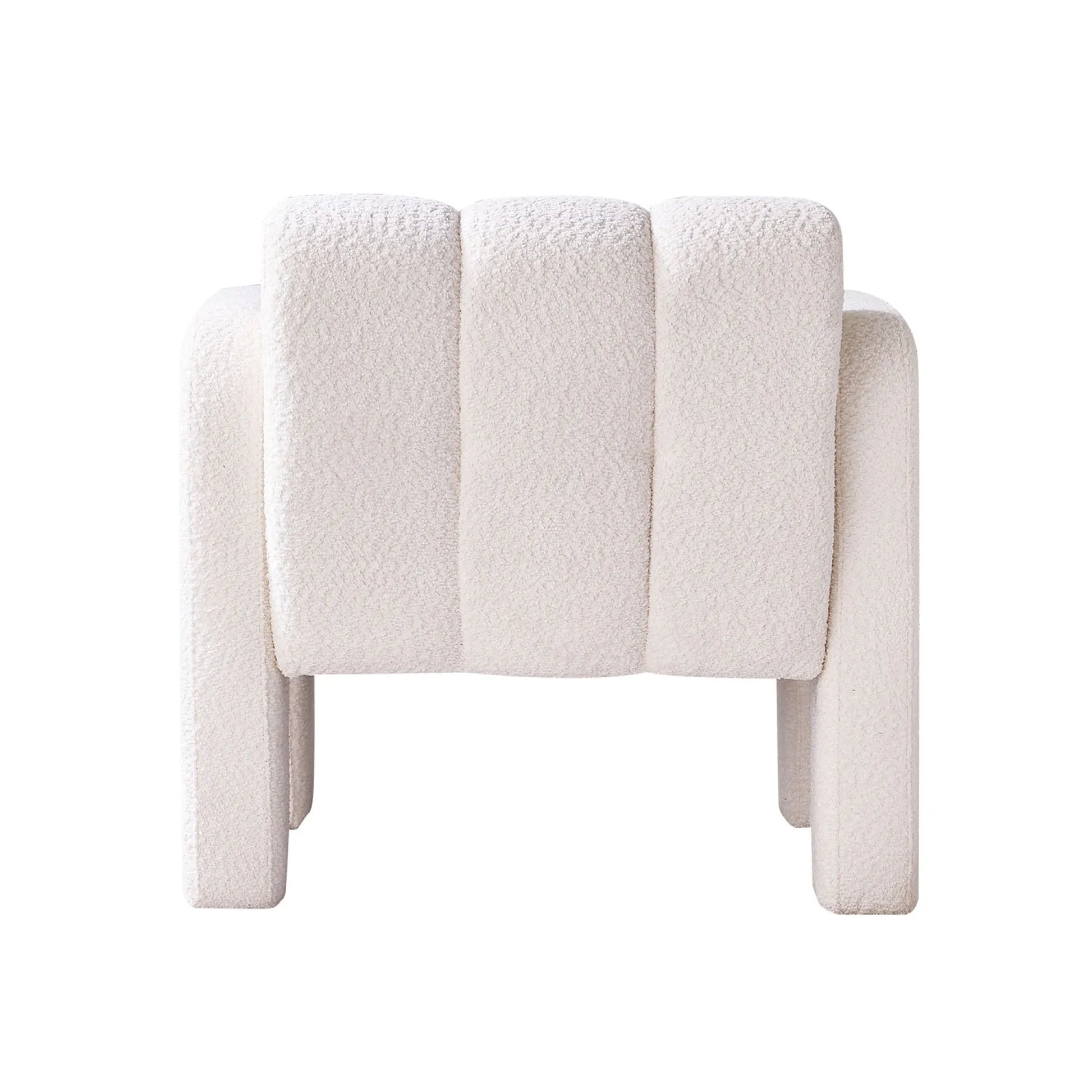 Wide Boucle Upholstered Modern Accent Chair