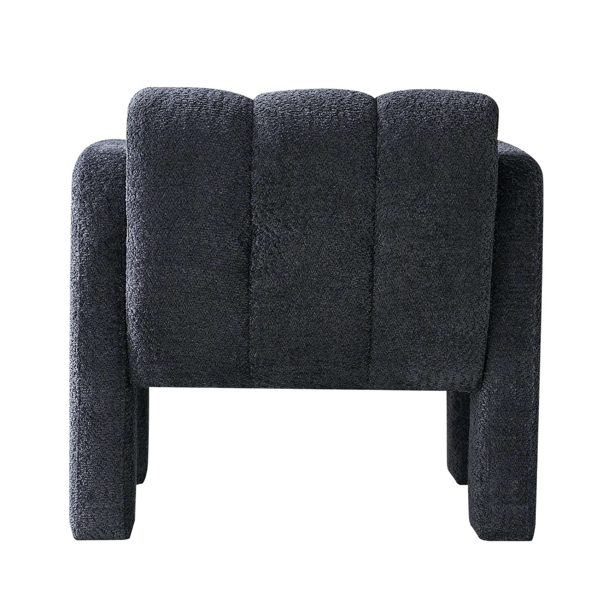 Wide Boucle Upholstered Modern Accent Chair