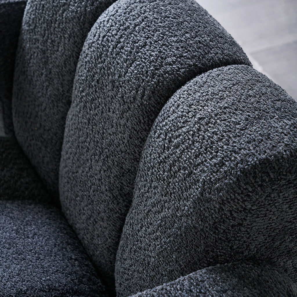 Wide Boucle Upholstered Modern Accent Chair