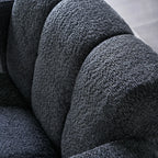 Wide Boucle Upholstered Modern Accent Chair