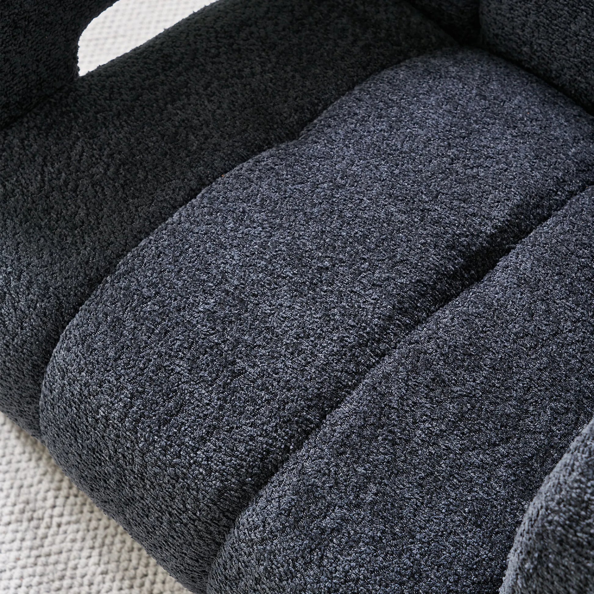 Wide Boucle Upholstered Modern Accent Chair