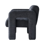 Wide Boucle Upholstered Modern Accent Chair