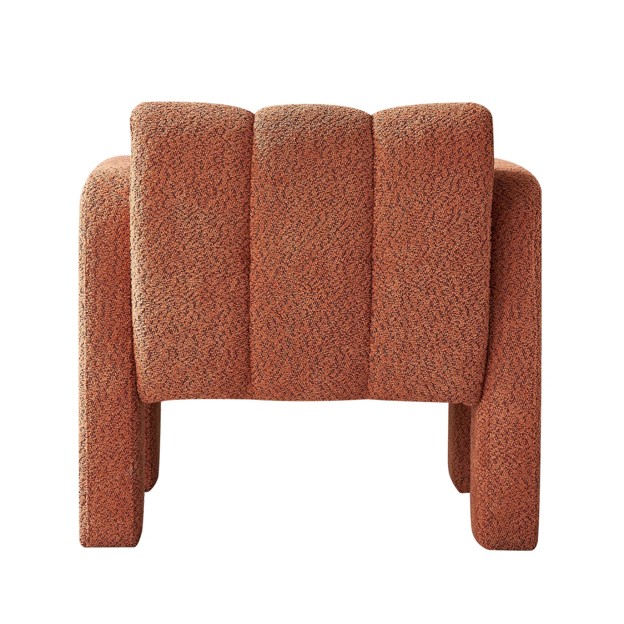 Wide Boucle Upholstered Modern Accent Chair