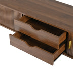 Wooden Oval TV Stand with Tambour Doors