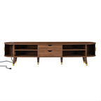 Wooden Oval TV Stand with Tambour Doors