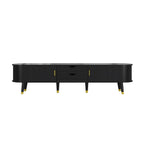 Wooden Oval TV Stand with Tambour Doors