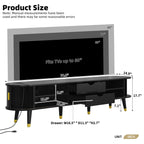 Wooden Oval TV Stand with Tambour Doors