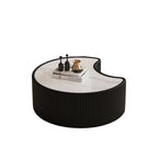 FanciConcept - 29.5- Coffee Table with Marble Pattern - Black - 1