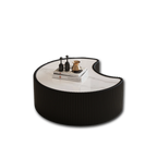 FanciConcept - 29.5- Coffee Table with Marble Pattern - Black - Main Image