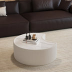FanciConcept - 29.5- Coffee Table with Marble Pattern - White - 2- Sturdy Balanced Construction