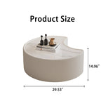 FanciConcept - 29.5- Coffee Table with Marble Pattern - White - Dimension