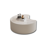 FanciConcept - 29.5- Coffee Table with Marble Pattern - White - Main Image