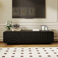 FanciConcept - 58- TV Stand with Unique Spiral Wave Design and Storage - Black - 1