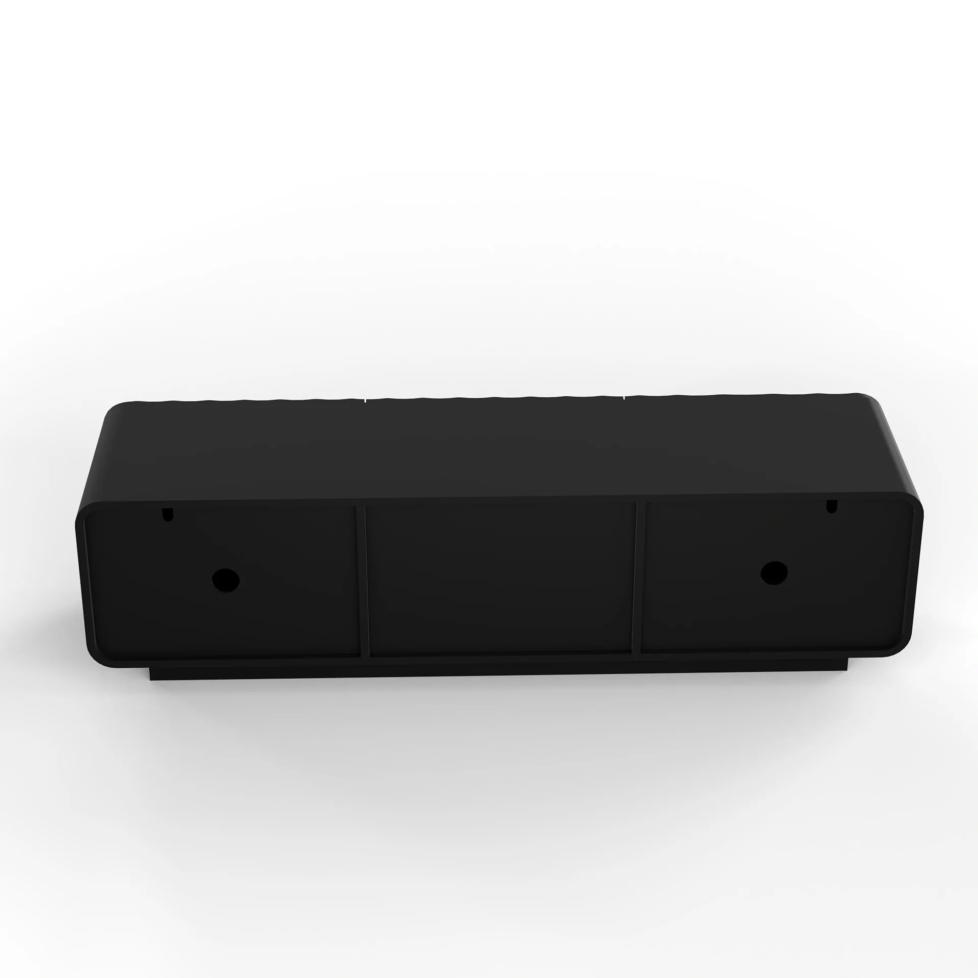 FanciConcept - 58- TV Stand with Unique Spiral Wave Design and Storage - Black - 12