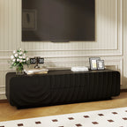 FanciConcept - 58- TV Stand with Unique Spiral Wave Design and Storage - Black - 2