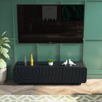 FanciConcept - 58- TV Stand with Unique Spiral Wave Design and Storage - Black - 6