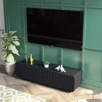 FanciConcept - 58- TV Stand with Unique Spiral Wave Design and Storage - Black - 8