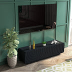 FanciConcept - 58- TV Stand with Unique Spiral Wave Design and Storage - Black - 9