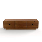 FanciConcept - 58- TV Stand with Unique Spiral Wave Design and Storage - Walnut - 9