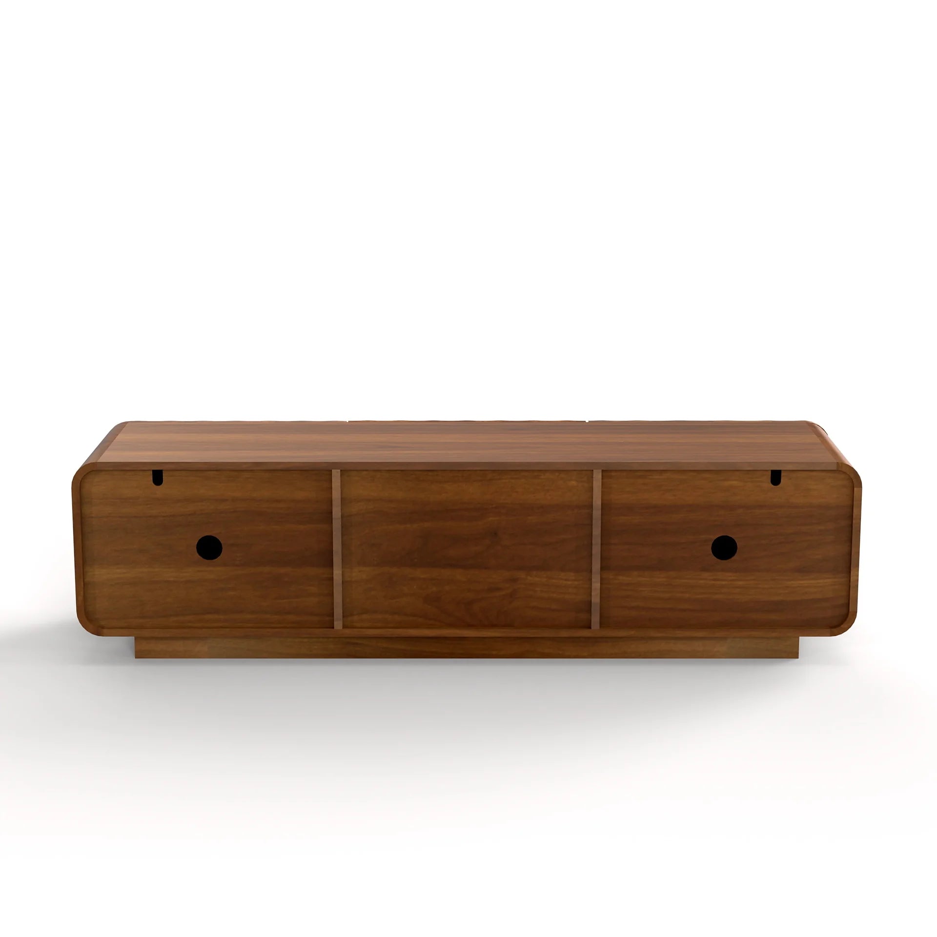 FanciConcept - 58- TV Stand with Unique Spiral Wave Design and Storage - Walnut - 9