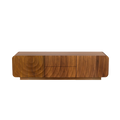 FanciConcept - 58- TV Stand with Unique Spiral Wave Design and Storage - Walnut - Main Image