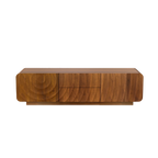 FanciConcept - 58- TV Stand with Unique Spiral Wave Design and Storage - Walnut - Main Image