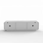 FanciConcept - 58- TV Stand with Unique Spiral Wave Design and Storage - White - 12