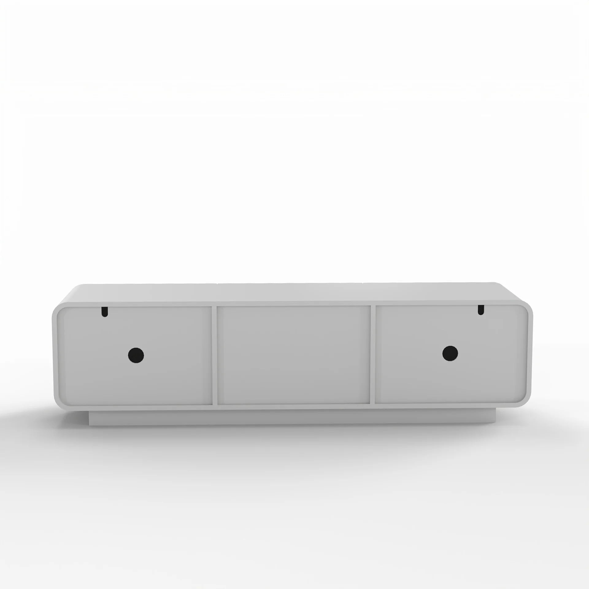 FanciConcept - 58- TV Stand with Unique Spiral Wave Design and Storage - White - 12