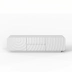 FanciConcept - 58- TV Stand with Unique Spiral Wave Design and Storage - White - 8