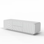 FanciConcept - 58- TV Stand with Unique Spiral Wave Design and Storage - White - 9