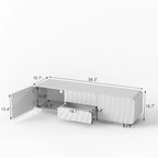 FanciConcept - 58- TV Stand with Unique Spiral Wave Design and Storage - White - Dimension