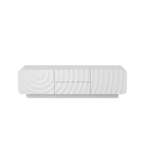 FanciConcept - 58- TV Stand with Unique Spiral Wave Design and Storage - White - Main Image
