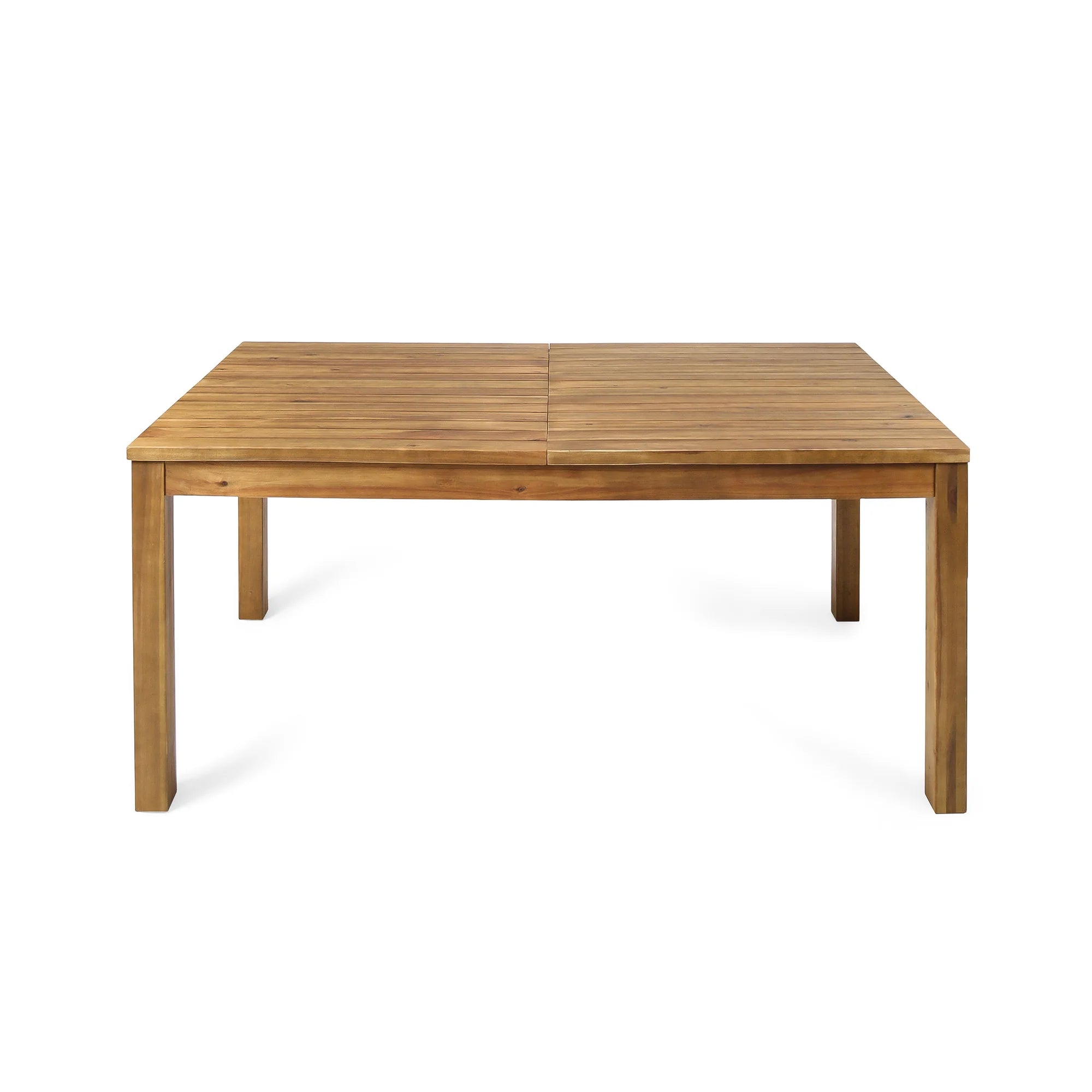 FanciConcept - 7-Piece Acacia Wood Outdoor Dining Set with Extendable Table - Beige - 2