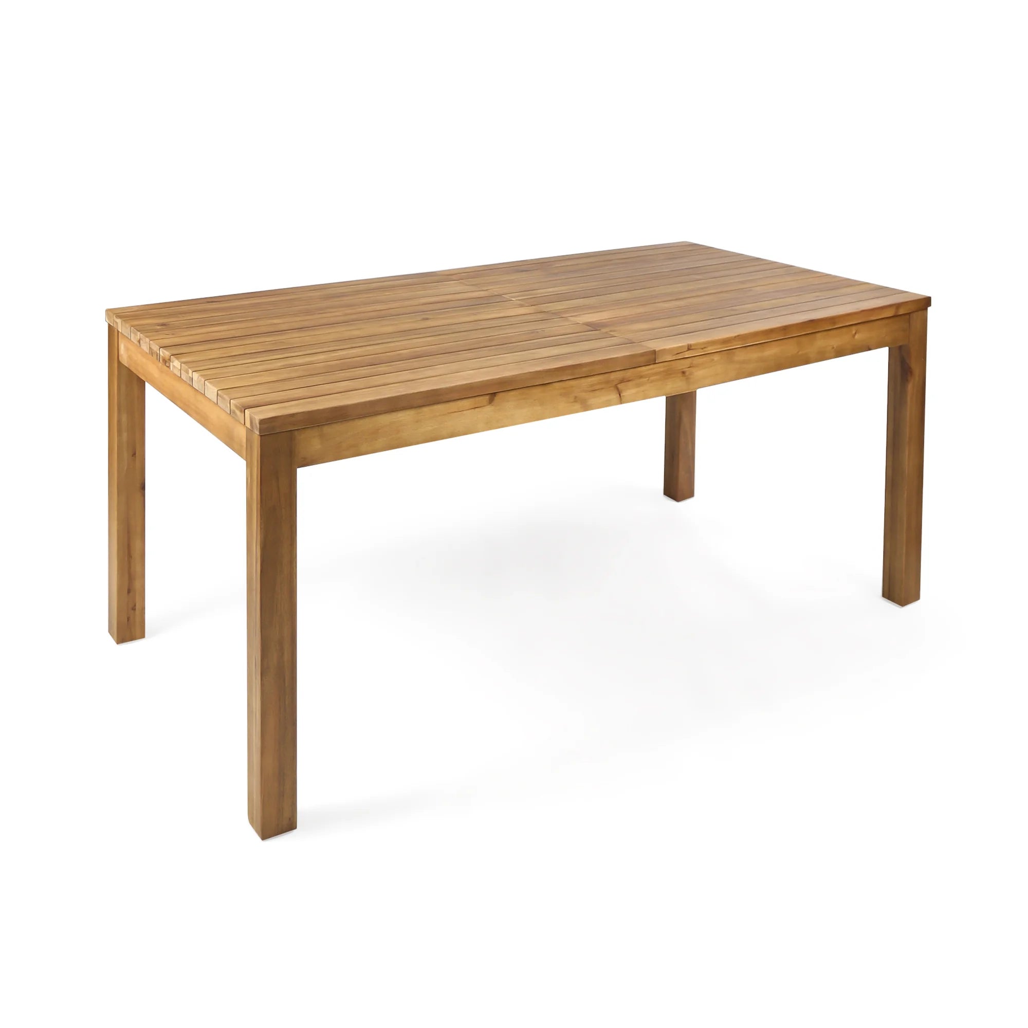 FanciConcept - 7-Piece Acacia Wood Outdoor Dining Set with Extendable Table - Beige - 3