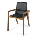 FanciConcept - 7-Piece Acacia Wood Outdoor Dining Set with Extendable Table - Walnut - 8