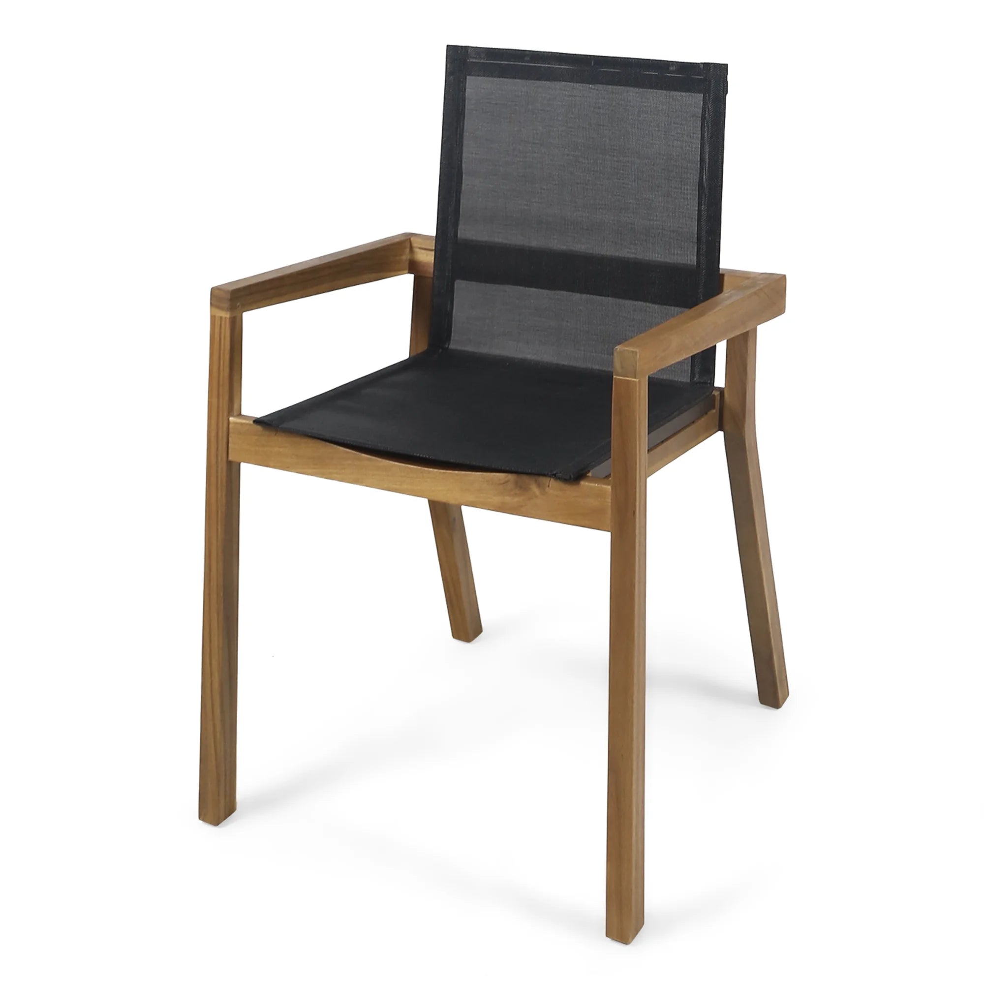 FanciConcept - 7-Piece Acacia Wood Outdoor Dining Set with Extendable Table - Walnut - 8