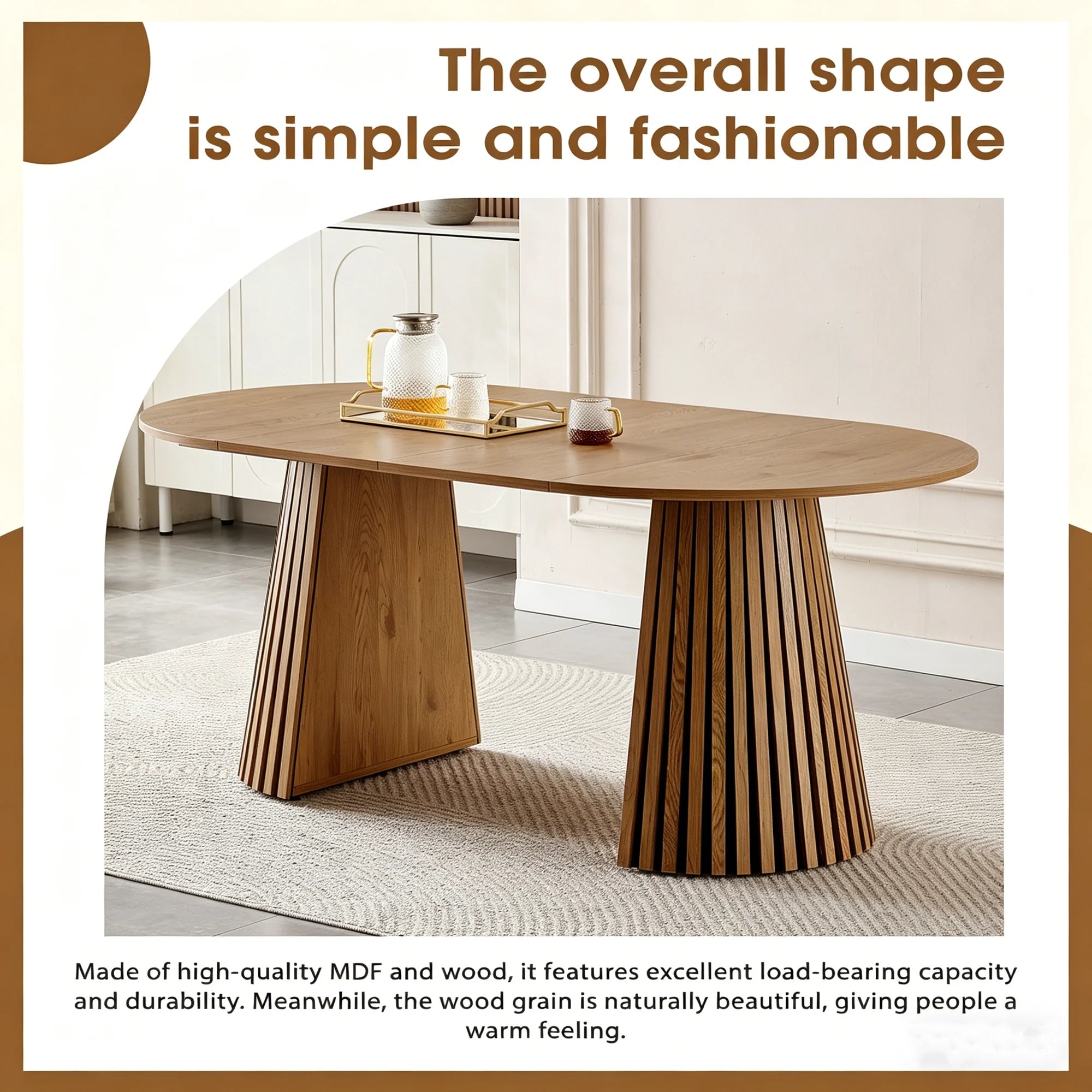 FanciConcept - Extendable Dining Table with Slatted Legs - 3