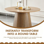 FanciConcept - Extendable Dining Table with Slatted Legs - 4