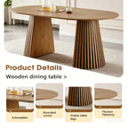 FanciConcept - Extendable Dining Table with Slatted Legs - 5 - F3