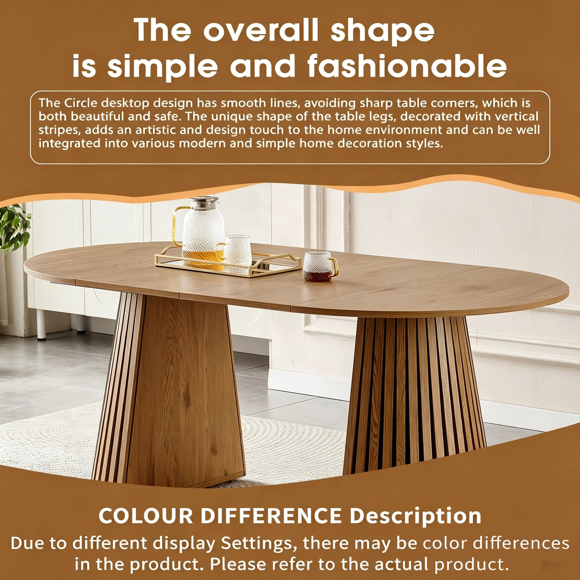 FanciConcept - Extendable Dining Table with Slatted Legs - 7 - F2