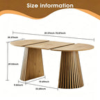 FanciConcept - Extendable Dining Table with Slatted Legs - Dimension1