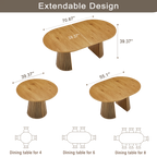 FanciConcept - Extendable Dining Table with Slatted Legs - Dimension2 - F1